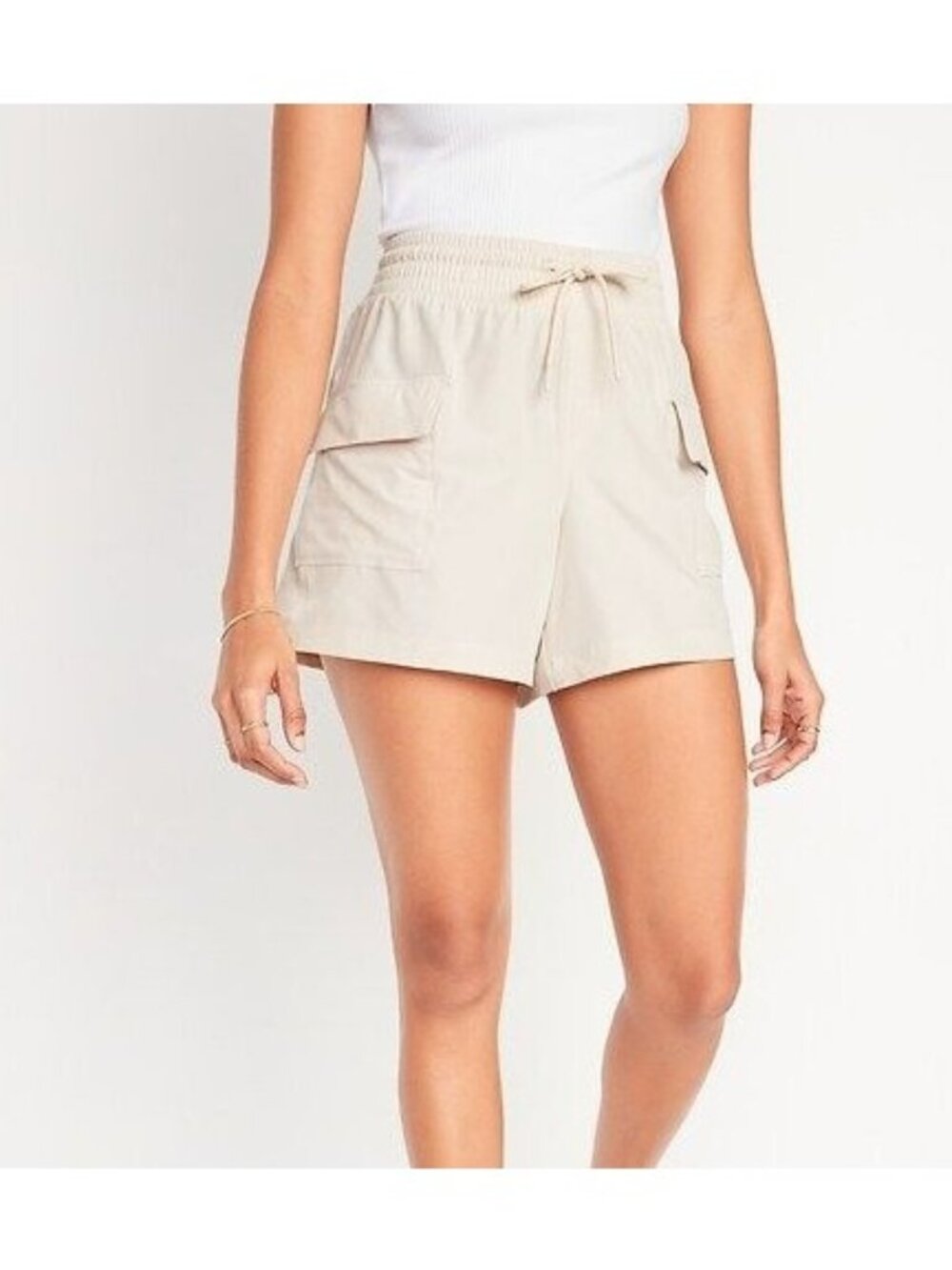 Old Navy StretchTech Cargo Short Large High Waisted Drawstring Camping Outdoorsy